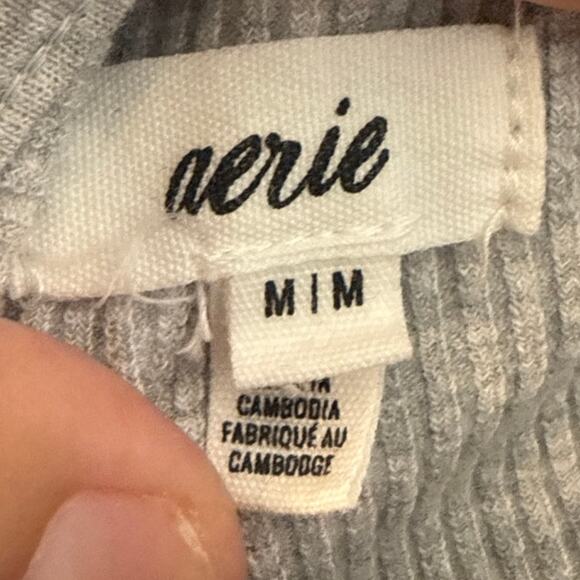 Aerie Open Back Crop Top Size M in Gray - Picture 3 of 5